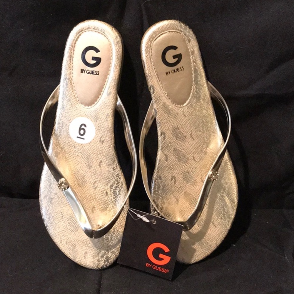 Guess Gold Sandals Never Worn